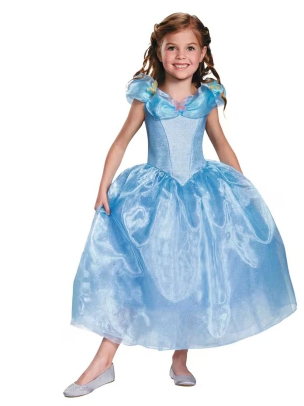 Disney Cinderella Deluxe Child Costume Size Large 10-12 Light Blue Princess Dres